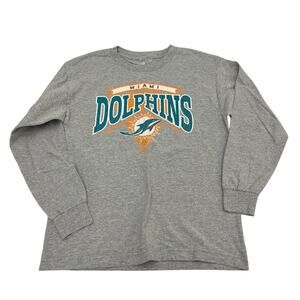 Youth L (14/16) | NFL Miami Dolphin Team Long Sleeve Crew Neck Tee T-Shirt